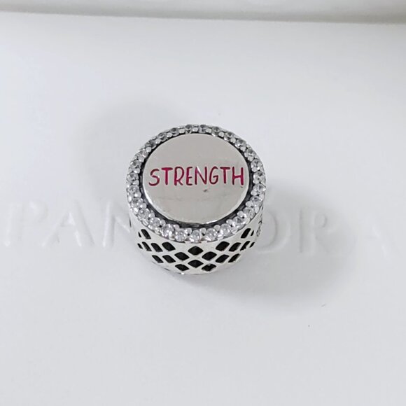 Pandora Breast Cancer Ribbon of Strength Bead Charm Hope Pendant S925 Sliver - Picture 2 of 5